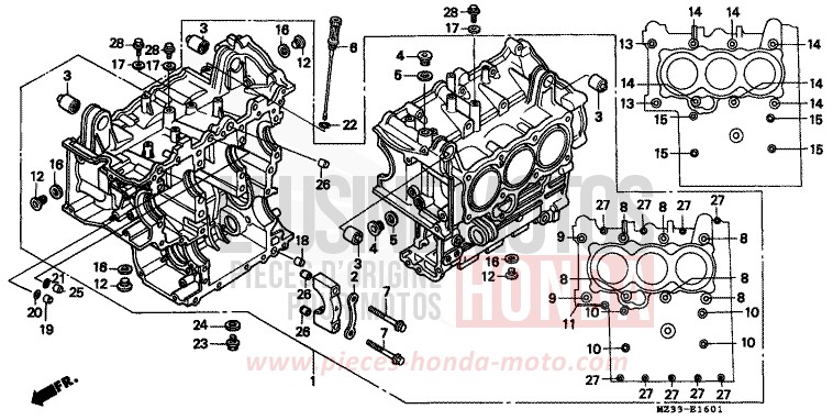 ZYLINDERBLOCK (2) von Gold Wing CANDY SPECTRA RED (R176K) von 1996